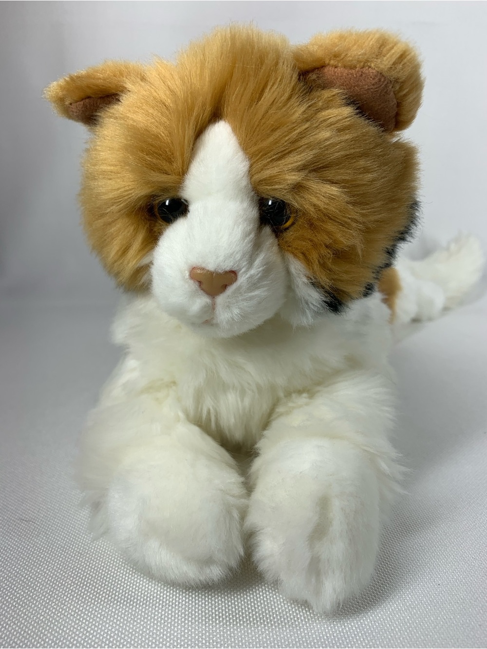 Douglas Cuddle Toys Plush Calico Cat Stuffed Animal 15”- White and Brown